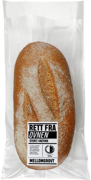 MELLOMGROVT BRØD Rett fra ovnen 650 g Kløverbakeriet