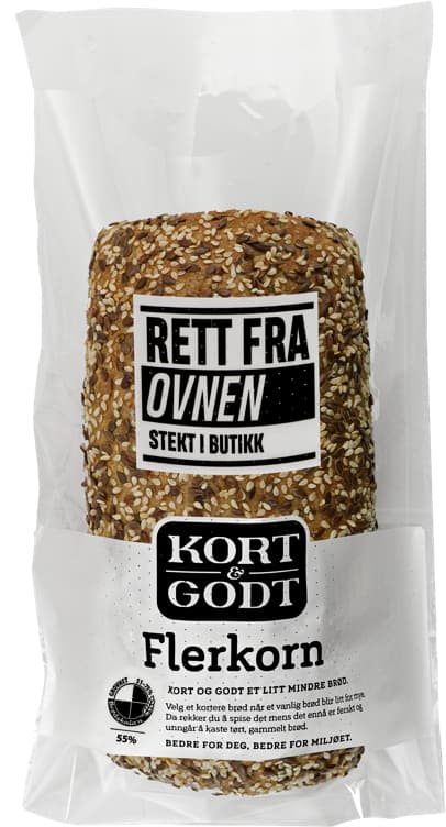 FLERKORNBRØD KORT & GODT Rett fra ovnen 500 g Kløverbakeriet