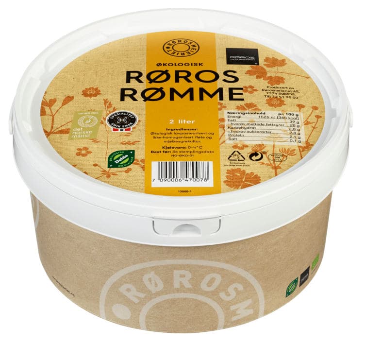 Røros Rømme Økologisk 2kg Spann