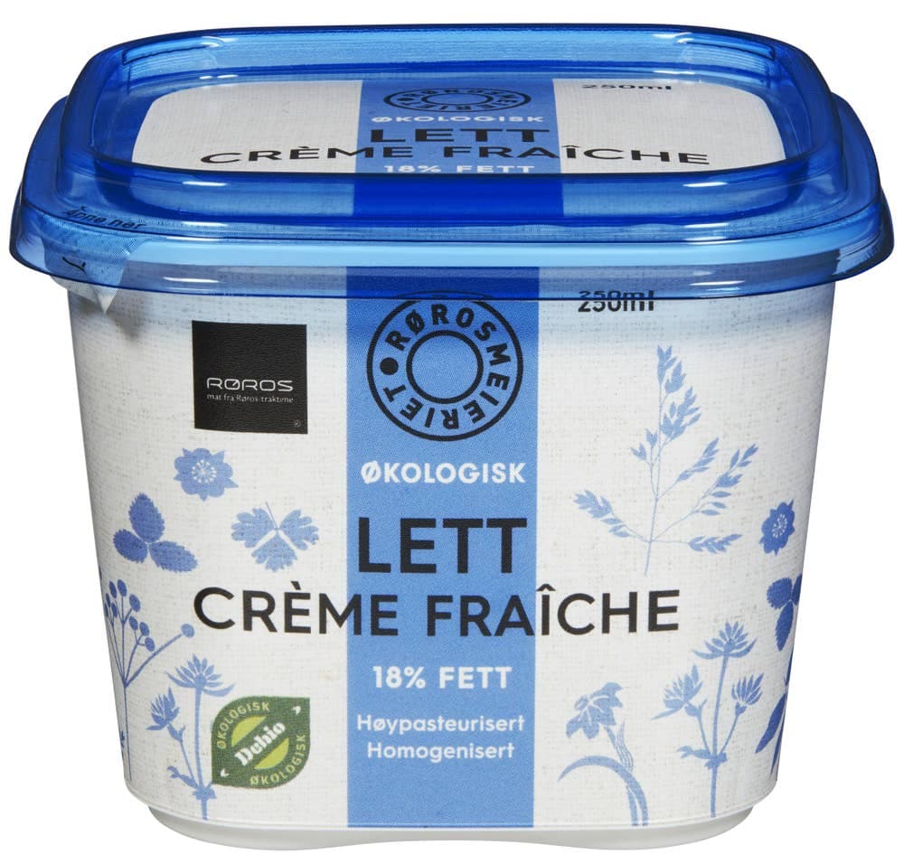 Lett Crème Fraîche økologisk 18% fett, 2,5 dl 200 ml