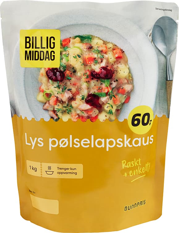 Pølselapskaus Lys 1kg Bunnpris