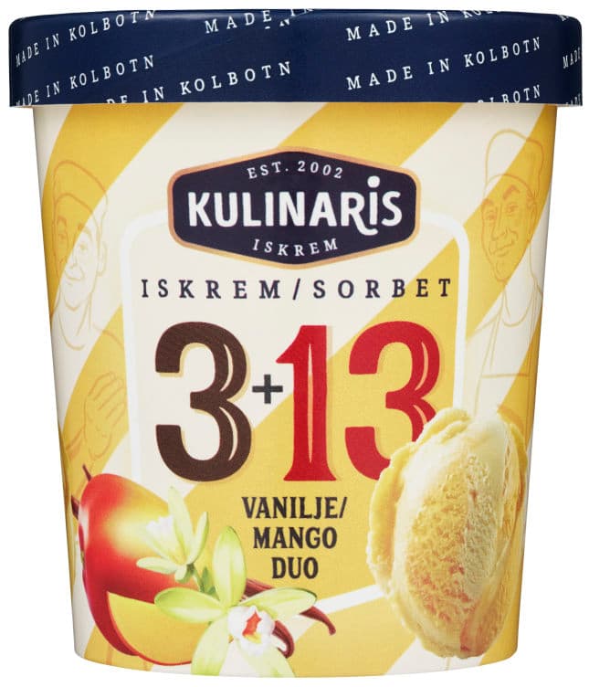 Iskrem Vanilje&Mango Duo 500ml Kulinaris