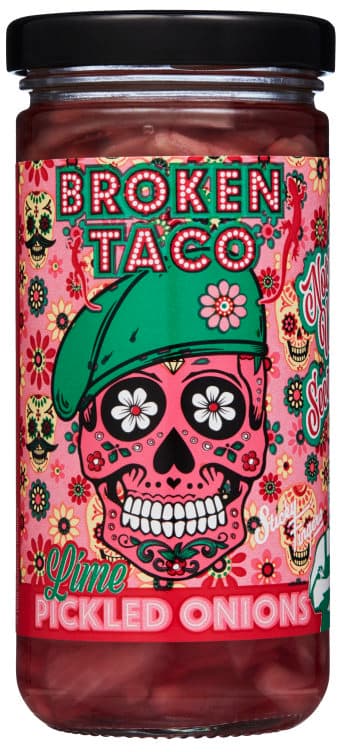 Pickled Onions Raspberry Lime 226g Broken Taco