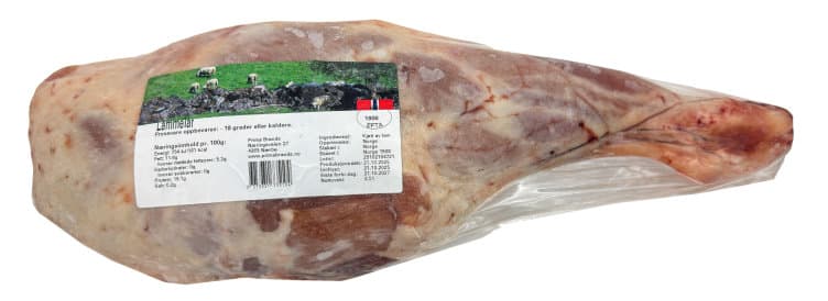 Lammelår Ca3kg Fryst hel m/Mørbrad og Knoke