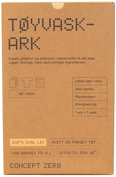 Tøyvask-Ark 40stk Concept Zero