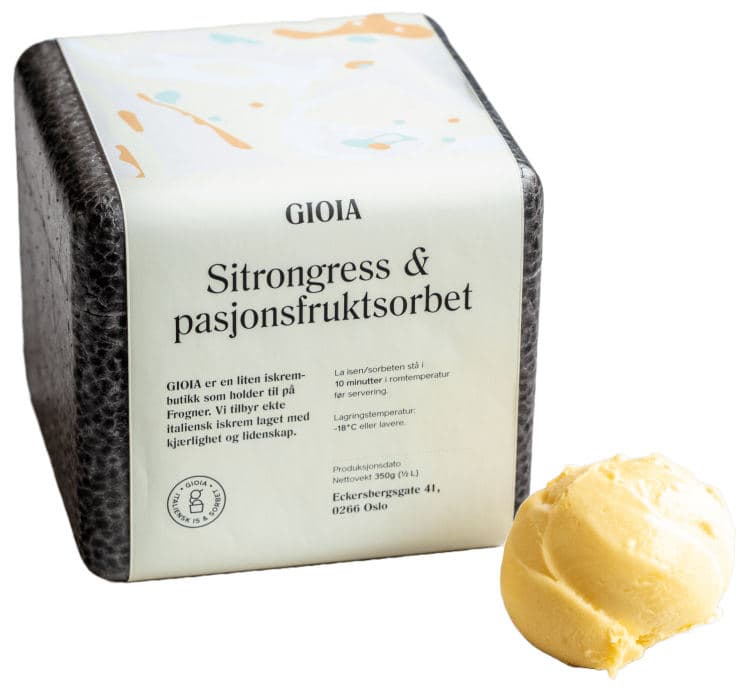 Sitrongress & Pasjonsfruktsorbet 500ml Gioia