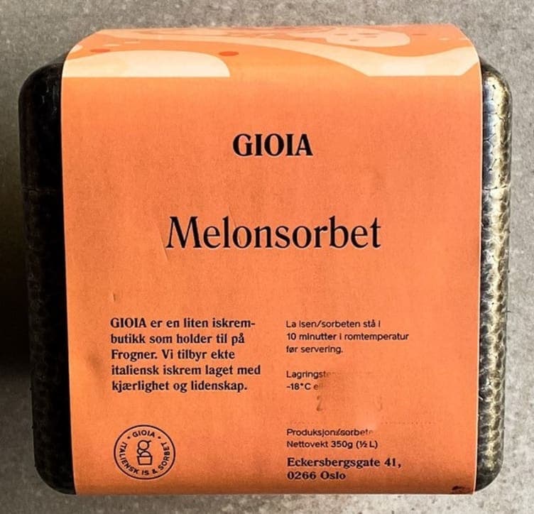 Melonsorbet 500ml Gioia