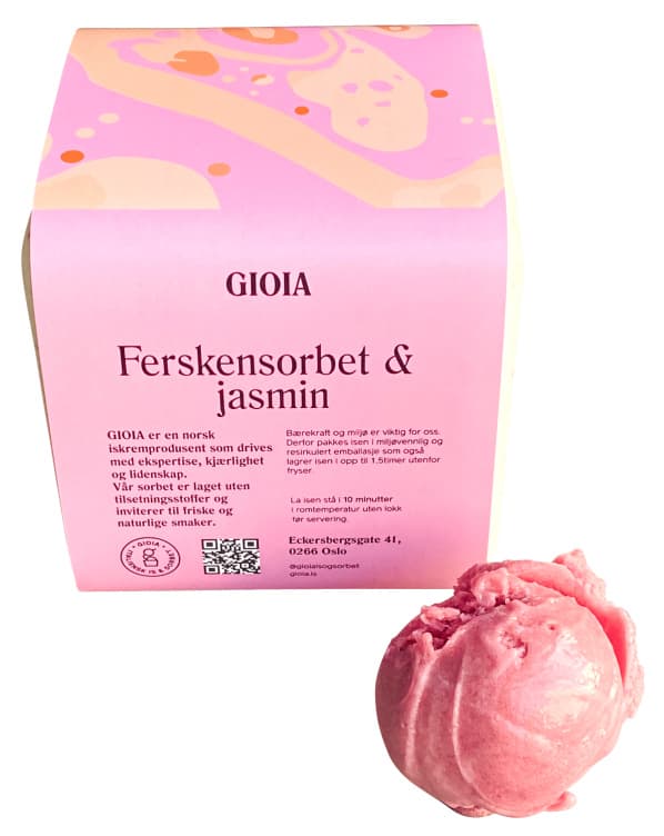 Fersken & Jasmin Is 500ml Gioia