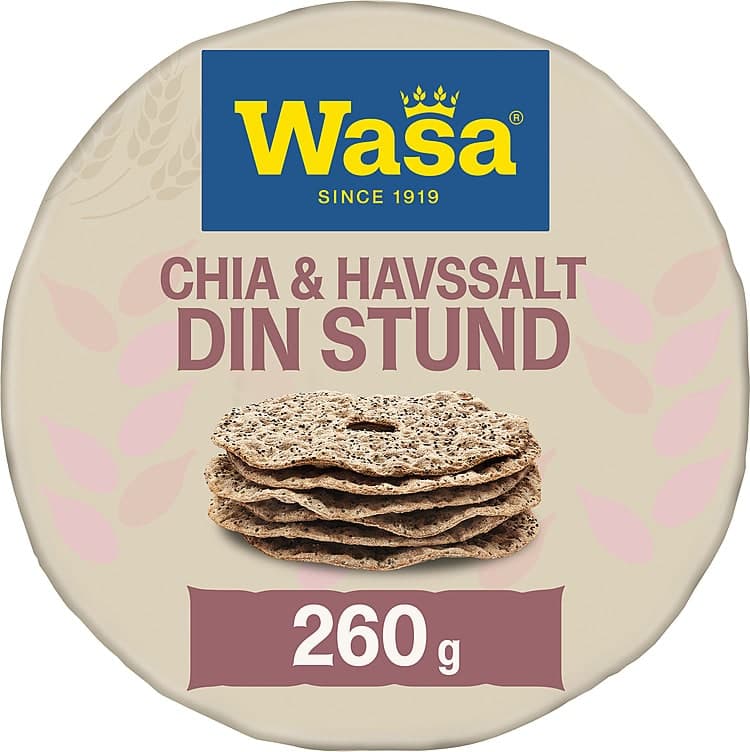 Knekkebrød Din Stund Chia&Havsalt 260g Wasa
