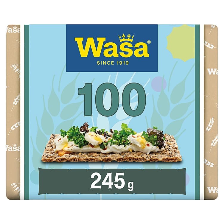 Knekkebrød 100 Frø&Havsalt 245g Wasa