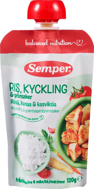 Ris, Kylling & Grønnsaker 6m 120g