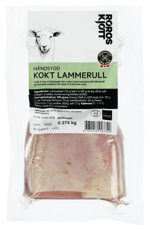 Lammerull Kokt i Bit Håndsydd Ca400g Røroskjøtt