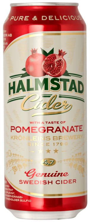 Halmstad Cider Granateple 4,5% 500ml boks