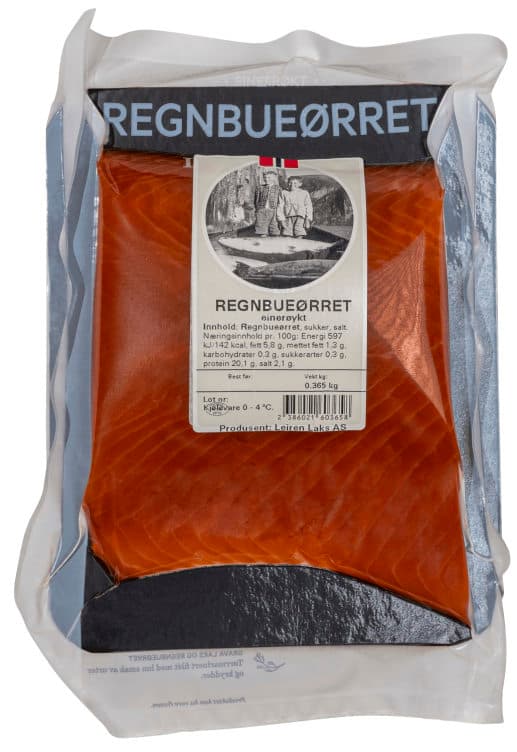 Regnbueørret Einerøkt Ca300g Leiren Laks