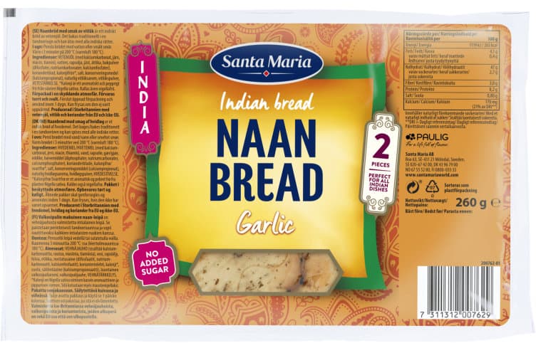 Naan Bread Garlic 260 g