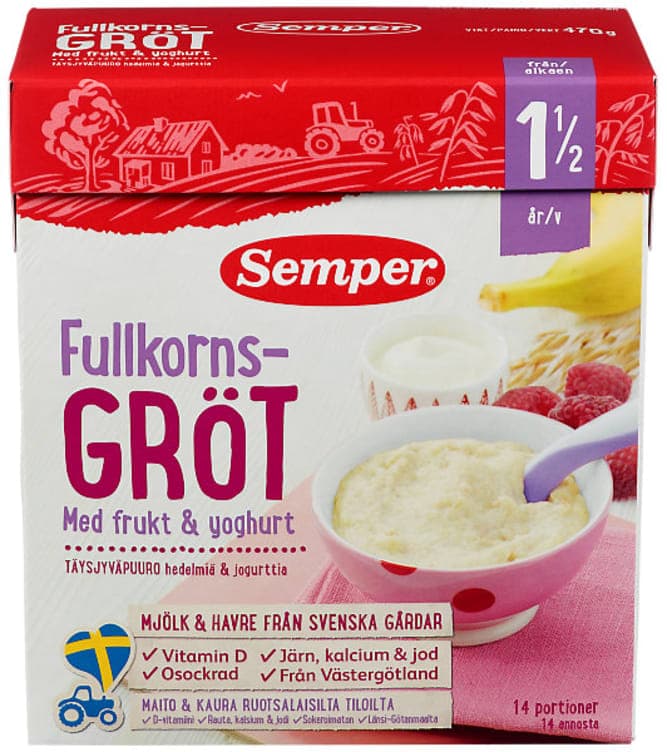 Havregrøt Ban&Bring&Yog 18mnd 470g Semper
