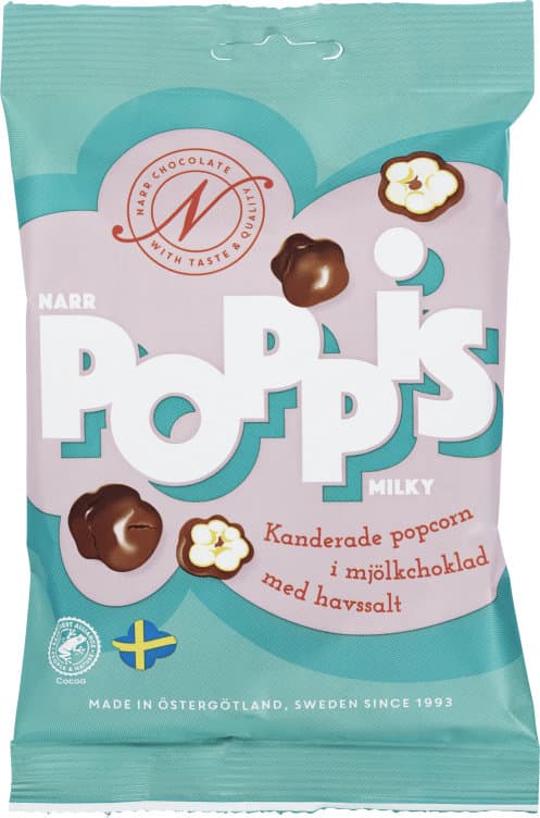 Poppis Popcorn Sjokolade&Havsalt Milky 90g Narr