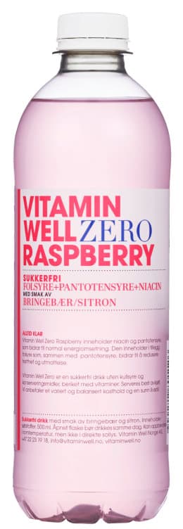 Vitamin Well Zero Raspberry 0,5l flaske