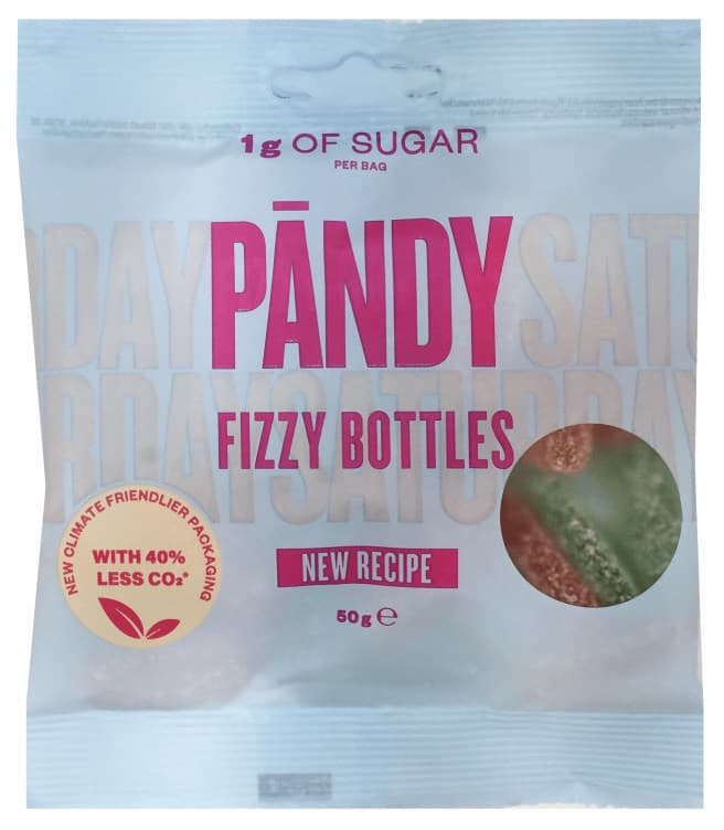 Fizzy Bottles uten Sukker 50g Pändy