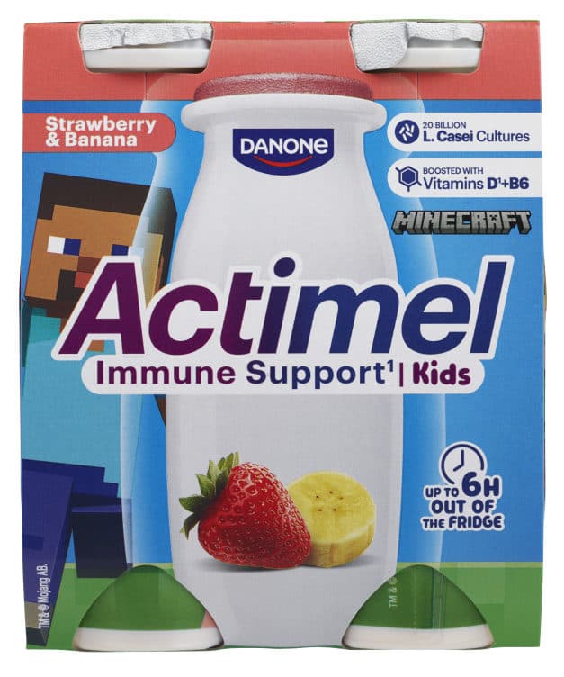Drikkeyoghurt Jordbær&Banan 4x100ml Actimel