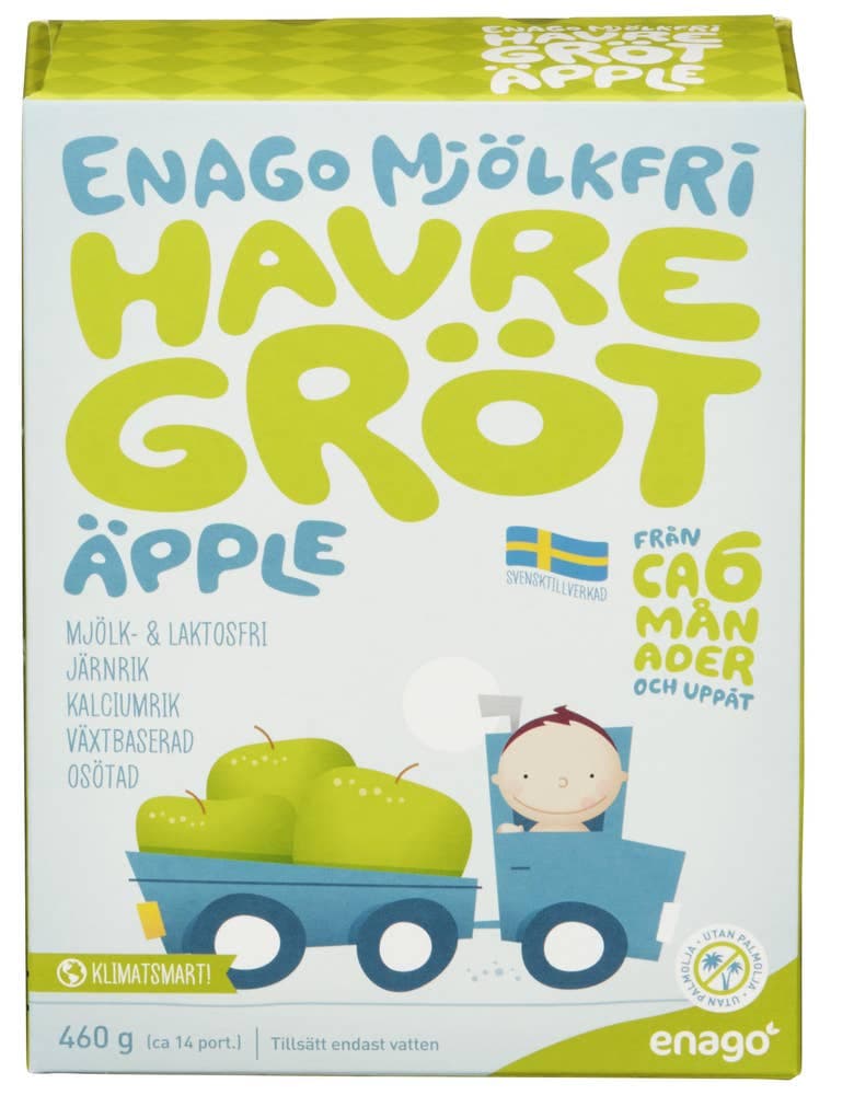Melkefri havregrøt med eple Fra 6 mnd, 460 g 1 g