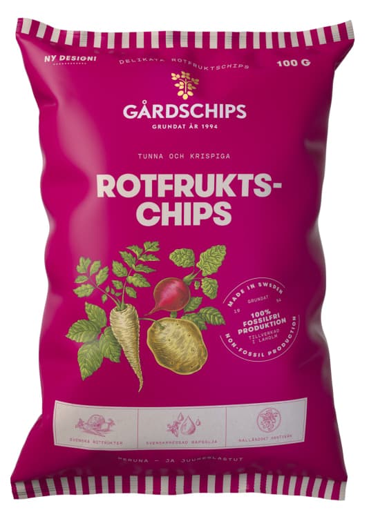 Rotfruktschips 100g Gårdschips