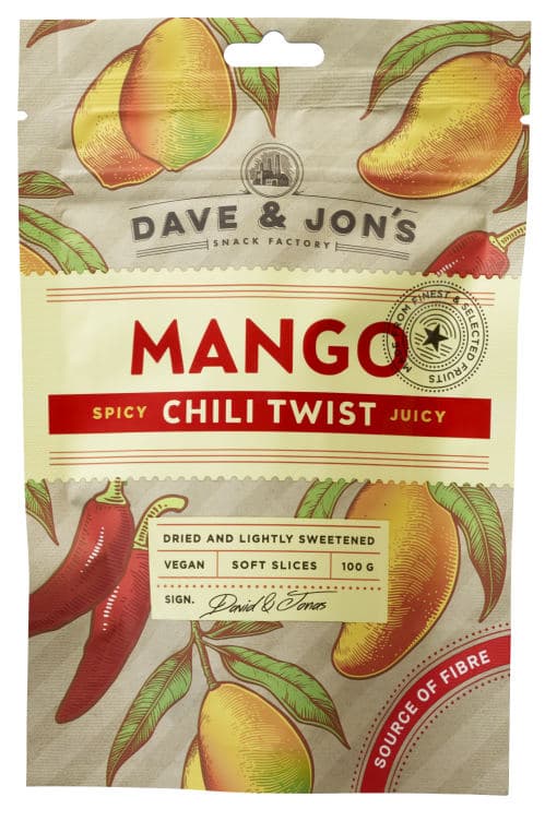 Dave&Jon's Mango Chili Twist Tørket 100g