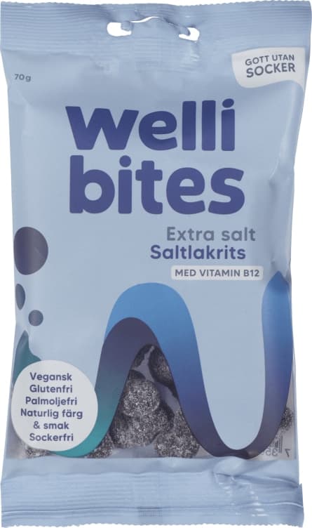 Salt Lakris Sukkerfri 70g Wellibites