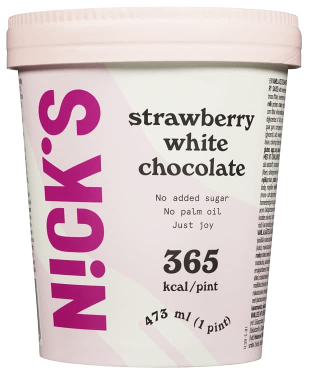 Nick's Iskrem Strawberry White Choc. 473ml