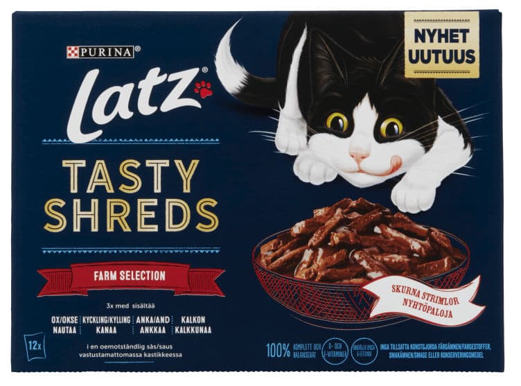 Latz Tasty Shreds Kjøtt 960g Purina