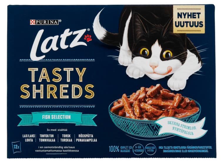 Latz Tasty Shreds Fisk 960g Purina