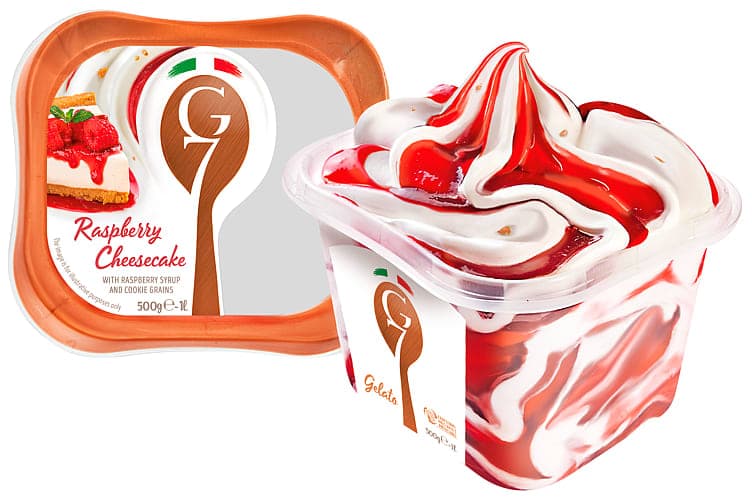 G7 Raspberry Cheesecake Gelato Ekte Italiensk Iskrem 1l