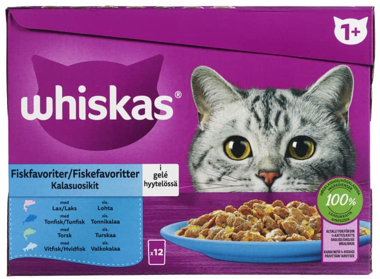 Whiskas 1+ Fish Selection 12x85g 1,02 kg