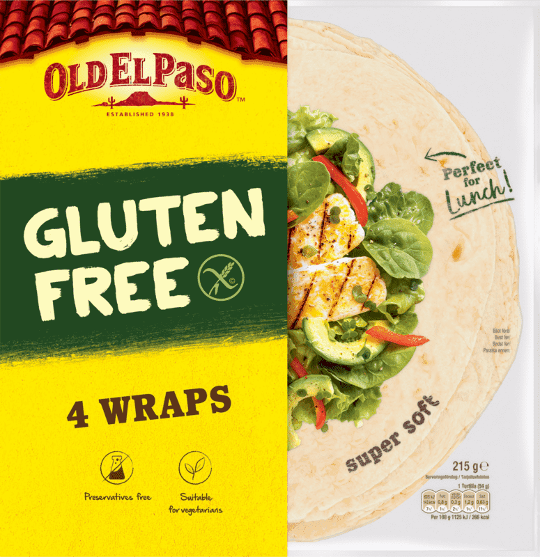 Old El Paso Tortillas Glutenfri 215g 4 stk