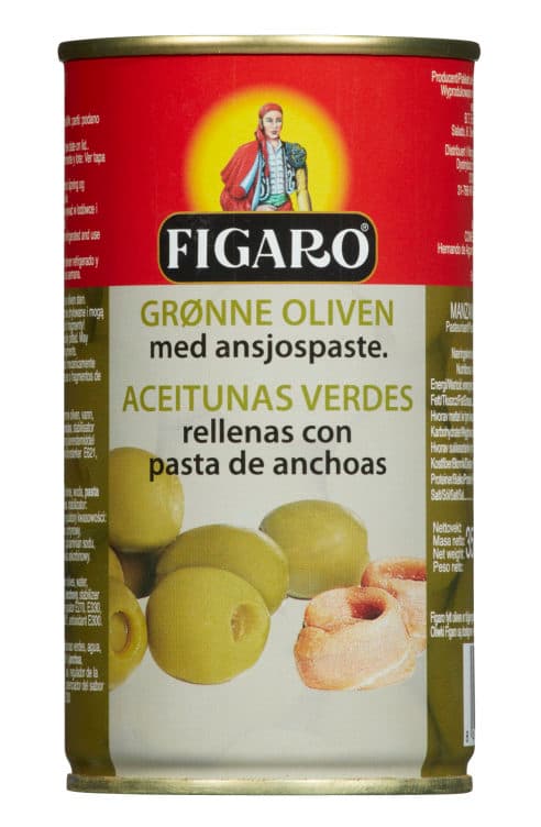 Oliven Grønn m/Ansjos 350g Figaro