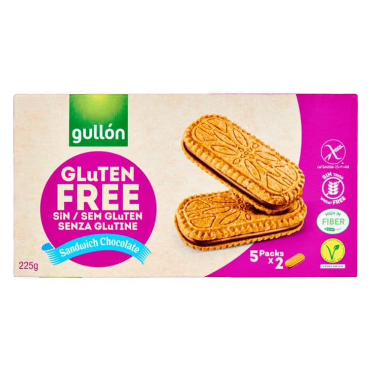 Sandwich Kjeks med Sjokolade Fyll Glutenfri 225g Gullon