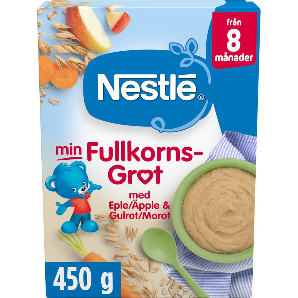 Min Fullkornsgrøt eple og gulrot Fra 8 mnd, 450 g
