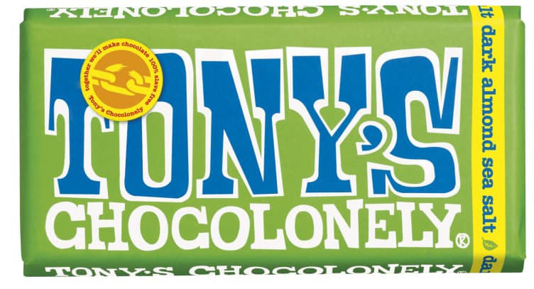 Sjokolade Mørk Mandel Havsalt 180g Tony's