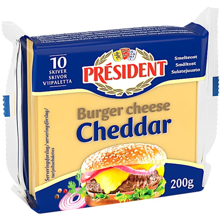 Burgerost Cheddar 200g President