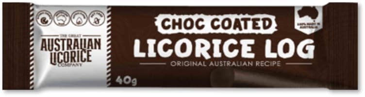 Licorice Log Choc Coated 40g