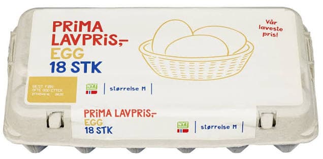 EGG 18PK STR M PRIMA 18 stk