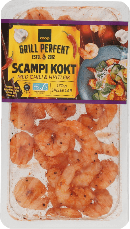 Scampi med Chili og Hvitløk 170g Coop