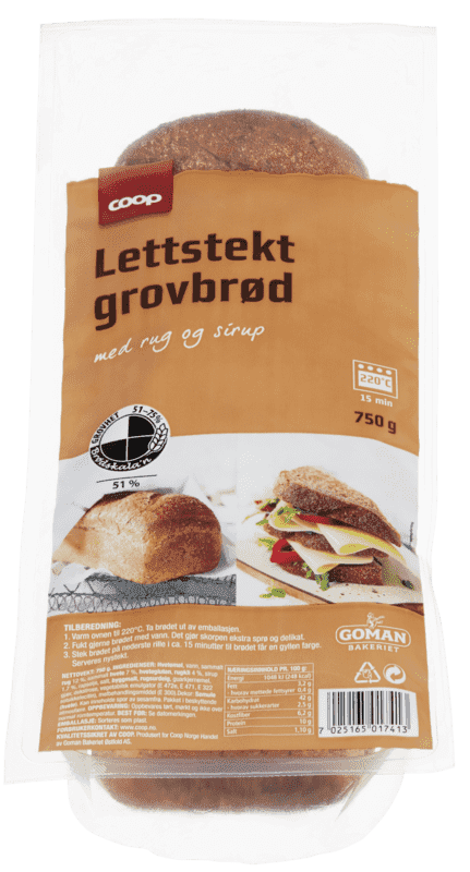 Coop Lettstekt Grovbrød 750g