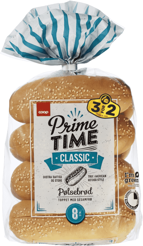 Coop Prime Time Pølsebrød 400g