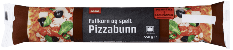 Pizzabunn Fullkorn og Spelt 550g Coop