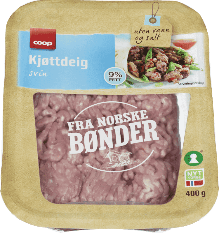 Coop Kjøttdeig av Svin 9% 400g
