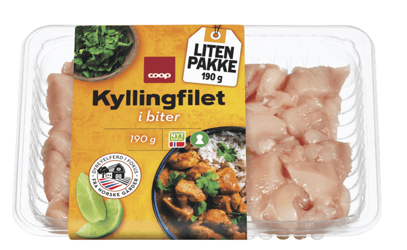 Kyllingfilet i Biter 190g Coop