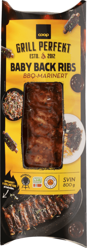 Grill Perfekt Baby Back Ribs av Svin BBQ 800g Coop