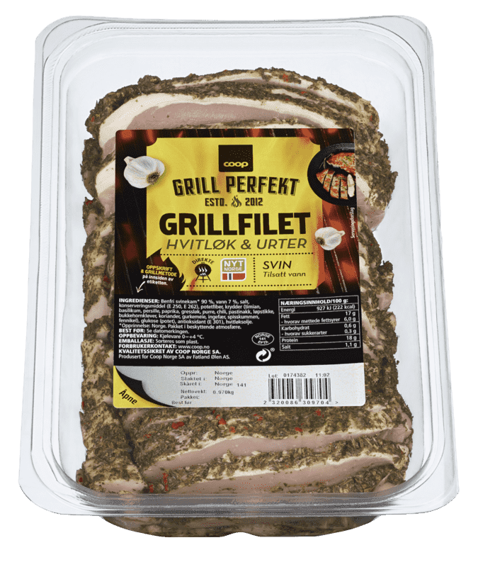 Grill Perfekt Grillfilet Hvitløk og Urter ca 1kg Coop