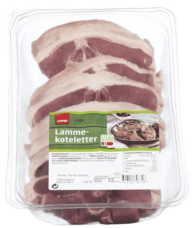 Lammekoteletter 672g Coop